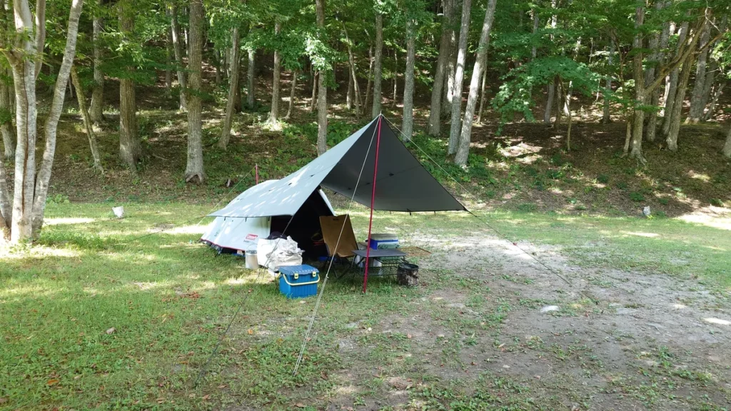ワイルドフィールズおじかフリーサイトのタープ＆テント
