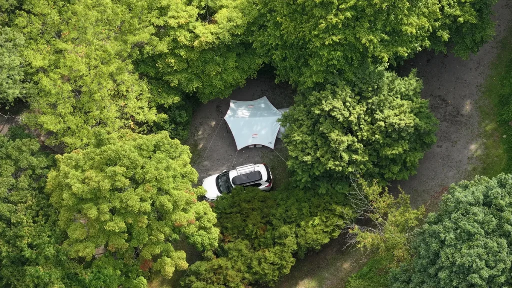 わらび平森林公園キャンプ場自サイトの俯瞰画像