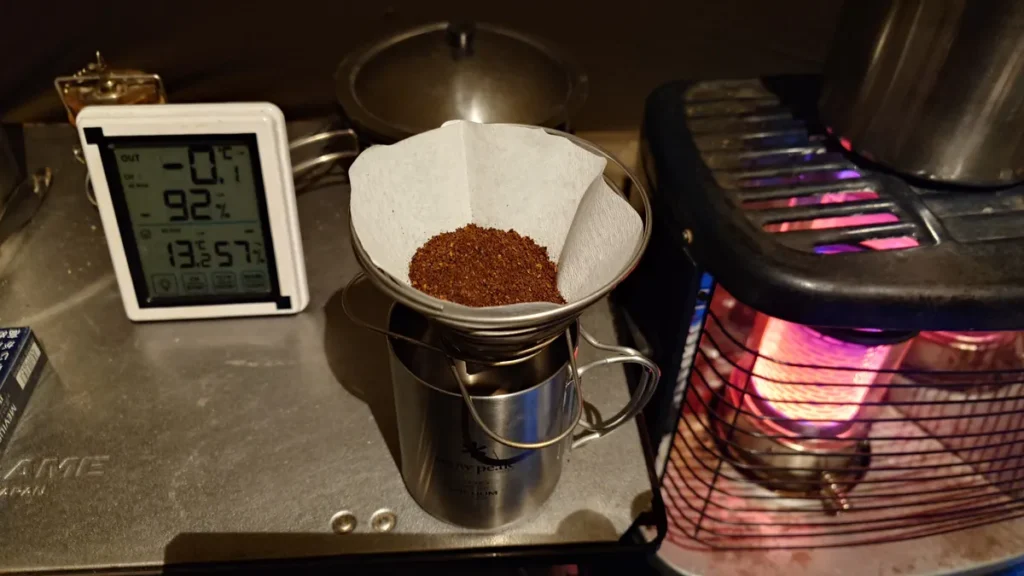 朝の気温と珈琲