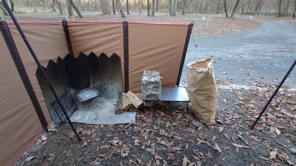 焚き火の準備完了