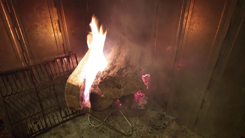 焚き火巨大薪投入その4