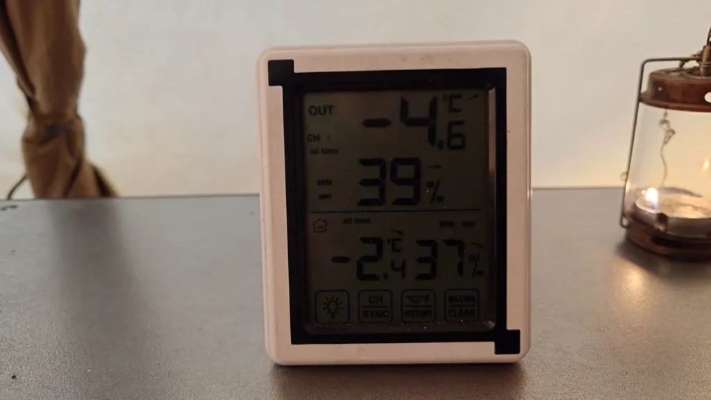 武甲キャンプ場12月中旬最低気温