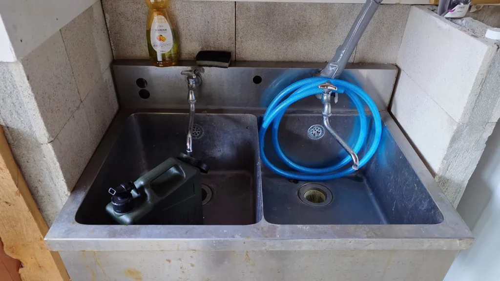 上増田温泉砦乃湯キャンプ場炊事場シンク