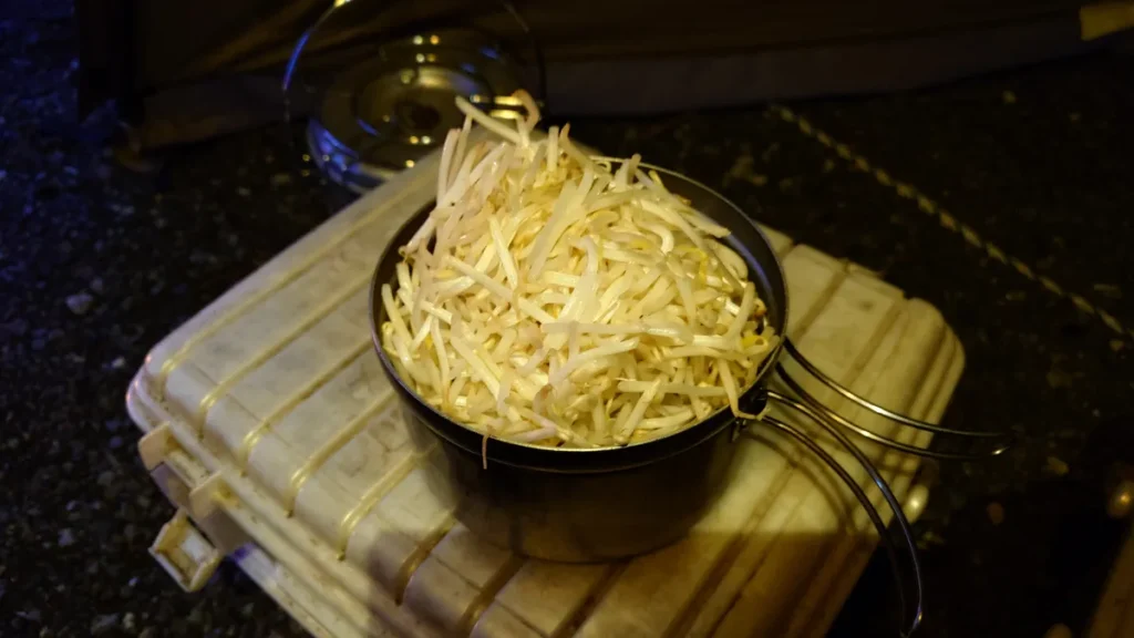 鍋からあふれ出すもやし