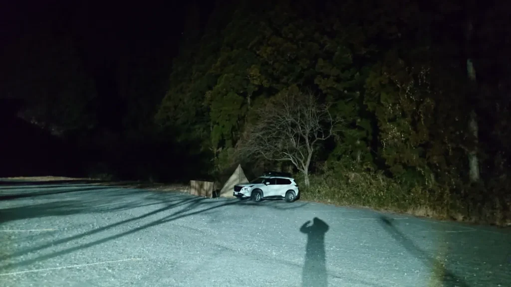 午後6時過ぎの上増田温泉砦乃湯キャンプ場