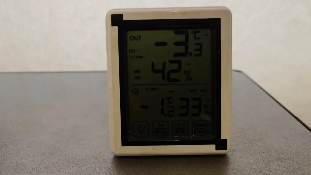 上増田温泉砦乃湯冬至最低気温