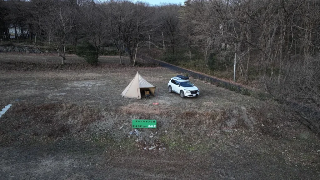 オートキャンプ場ナイトビューあかぎ展望サイト俯瞰