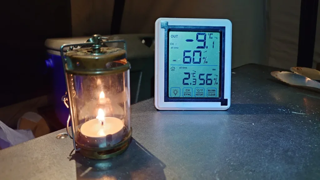 温度計とキャンドルランタン