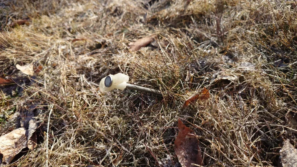 凍土についこまれ抜けないスチールペグ