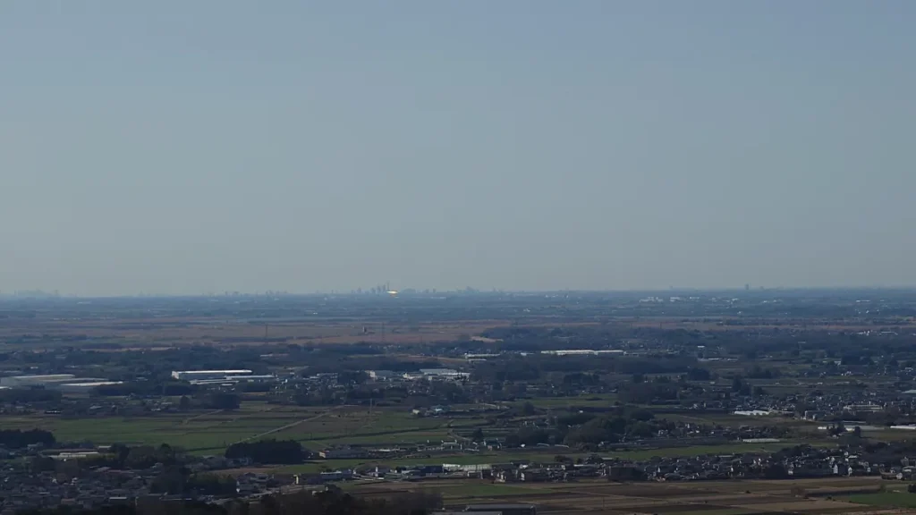 太平山謙信平から見た関東平野東京方面