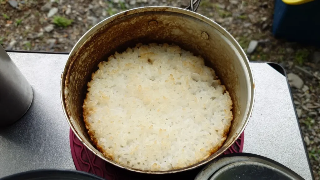 お焦げ多すぎのご飯